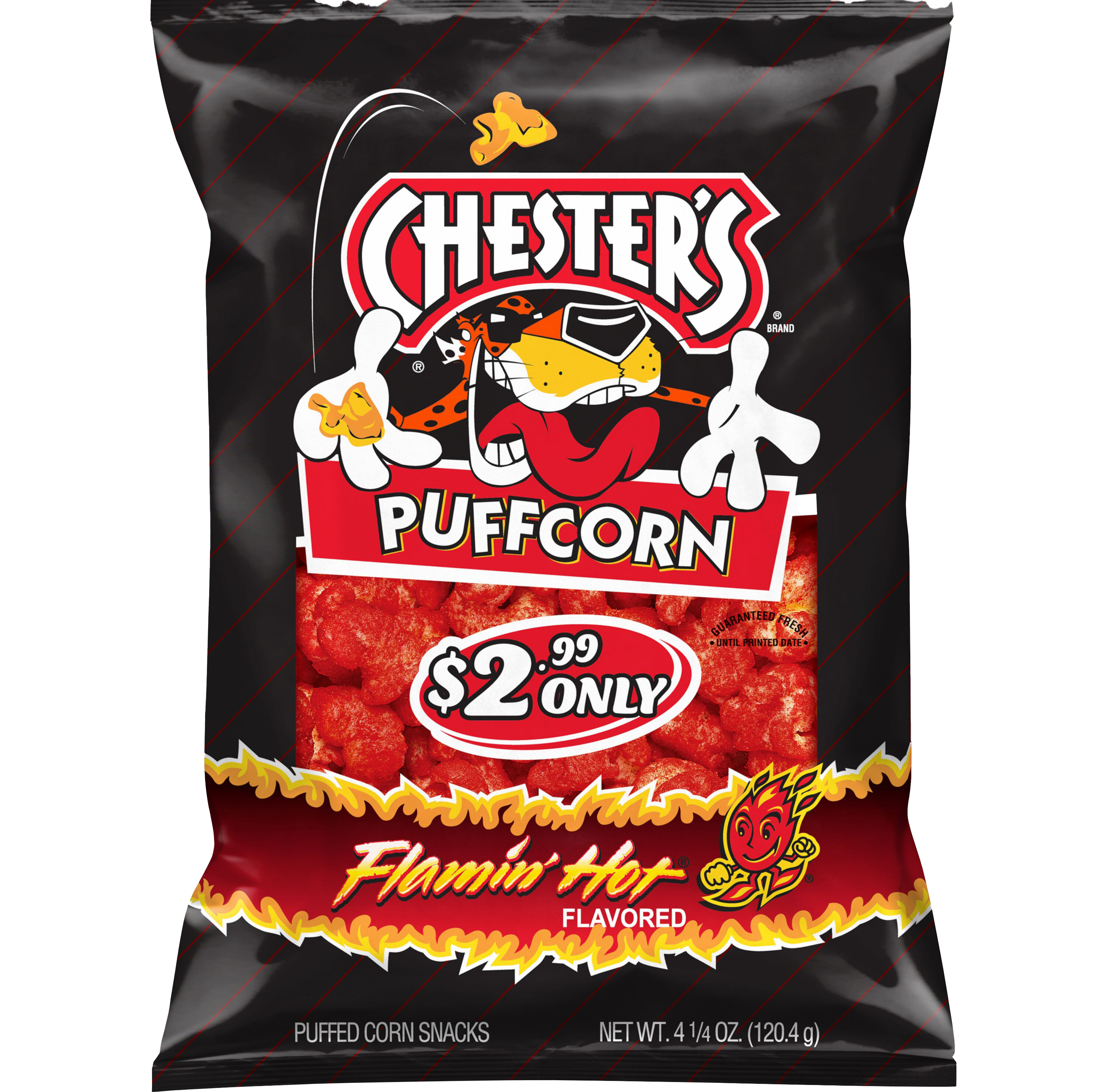 Flamin' Hot Puffcorn Spicy Corn Puffs by Chester's