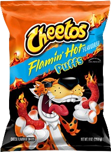 Flamin' Hot Cheetos Puffs, Light and Spicy Corn Bites