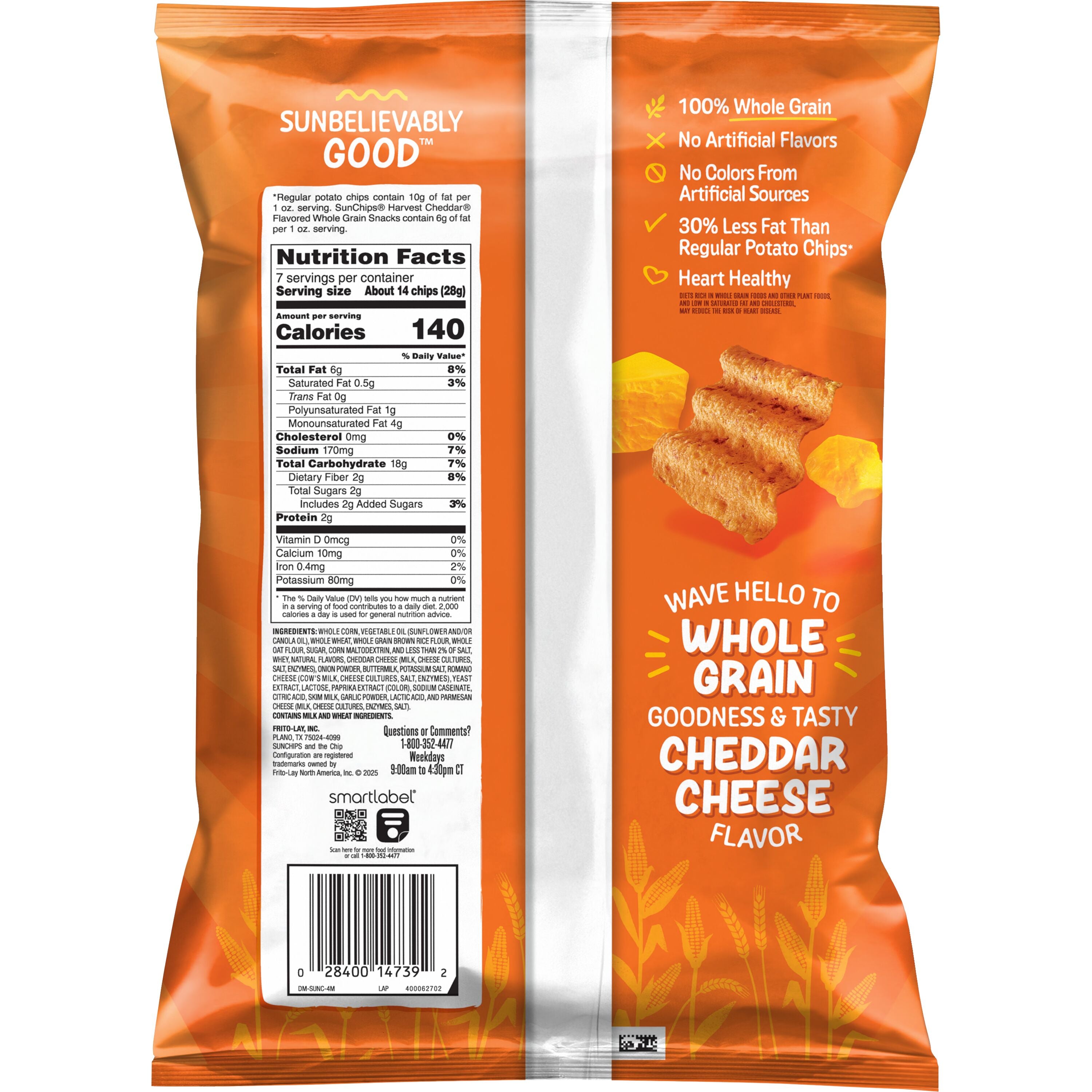 Harvest Cheddar Ridged Multigrain Chips by SunChips