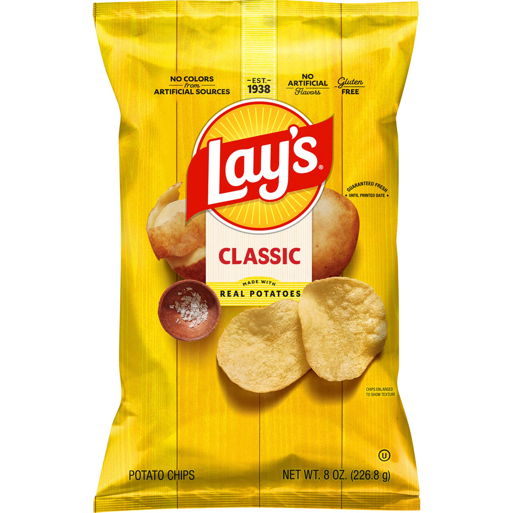 Classic Style Potato Crisps by Lay's, Lightly Salted