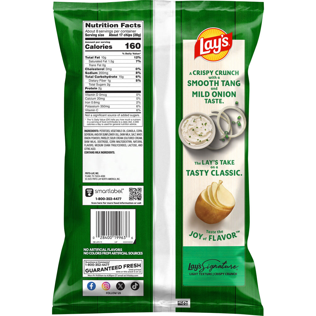 Sour Cream & Onion Style Lay's Potato Crisps