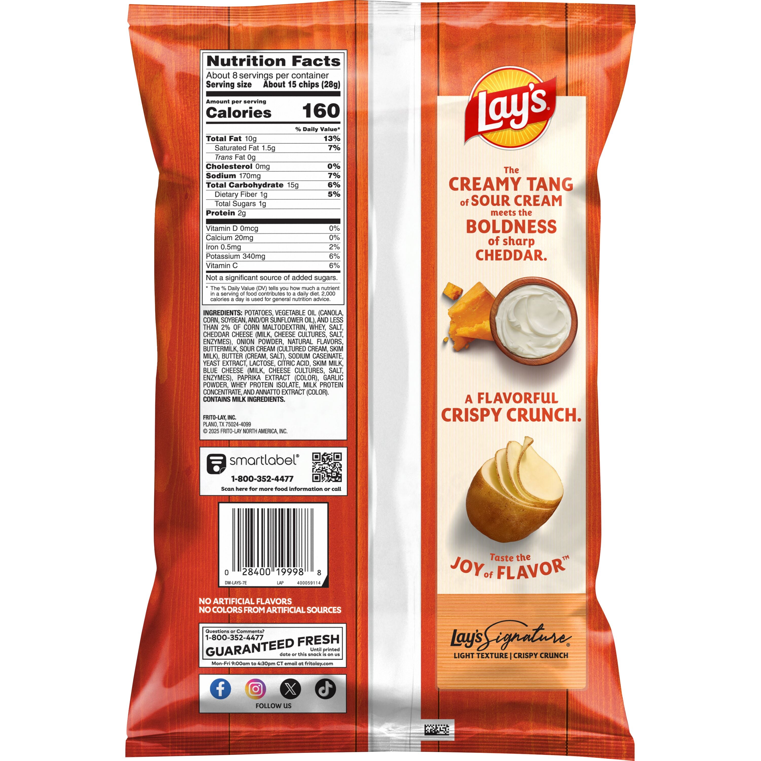 Cheddar Sour Cream Style Potato Crisps by Lay's