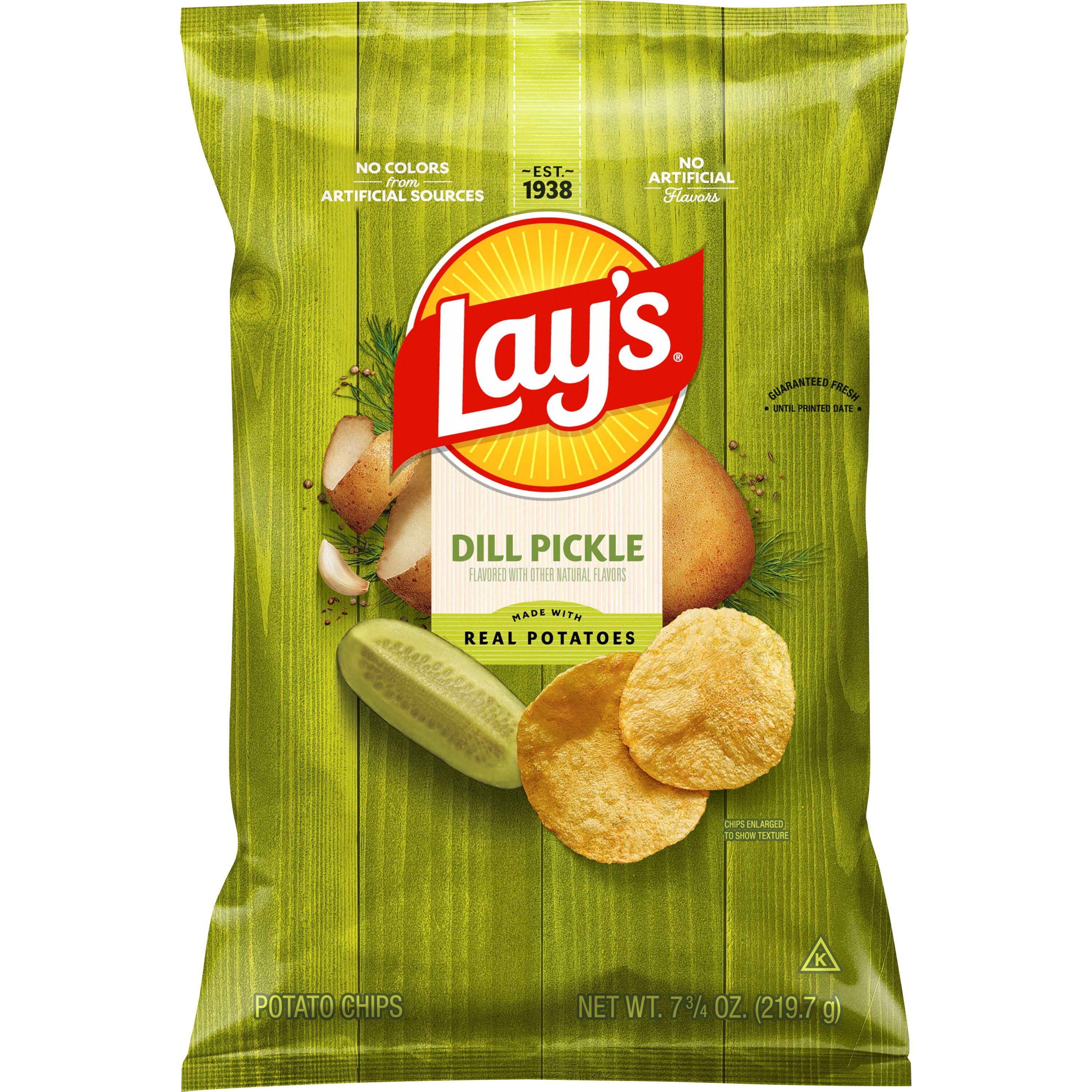 Dill Pickle Style Potato Crisps by Lay's, Tangy Zesty