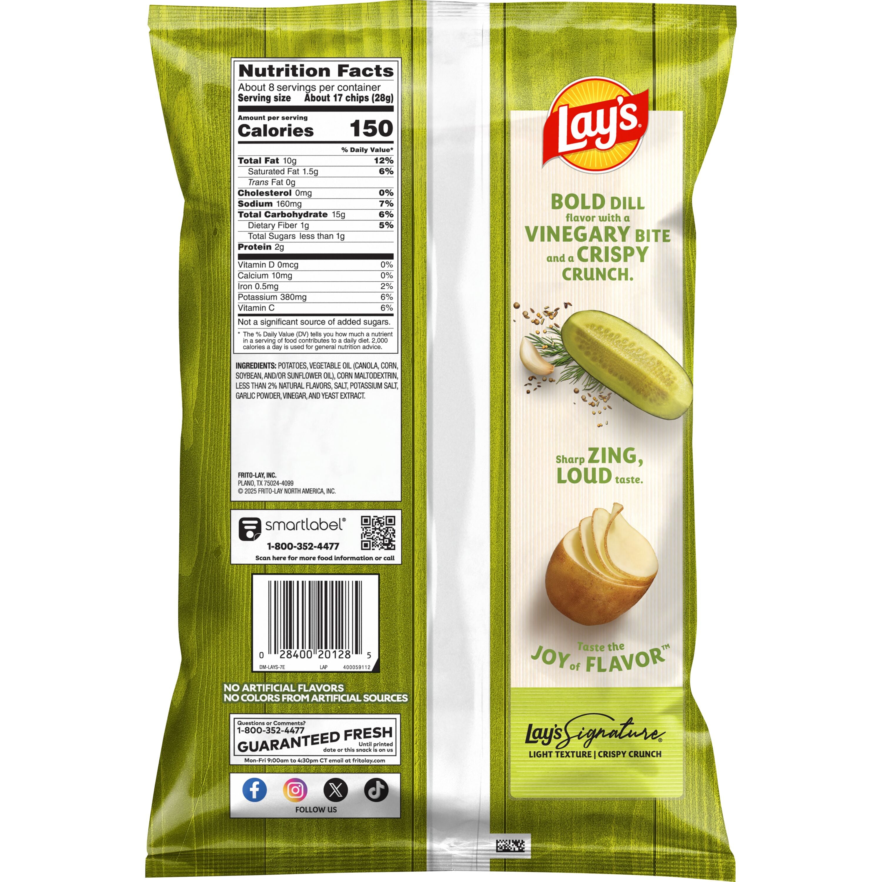Dill Pickle Style Potato Crisps by Lay's, Tangy Zesty