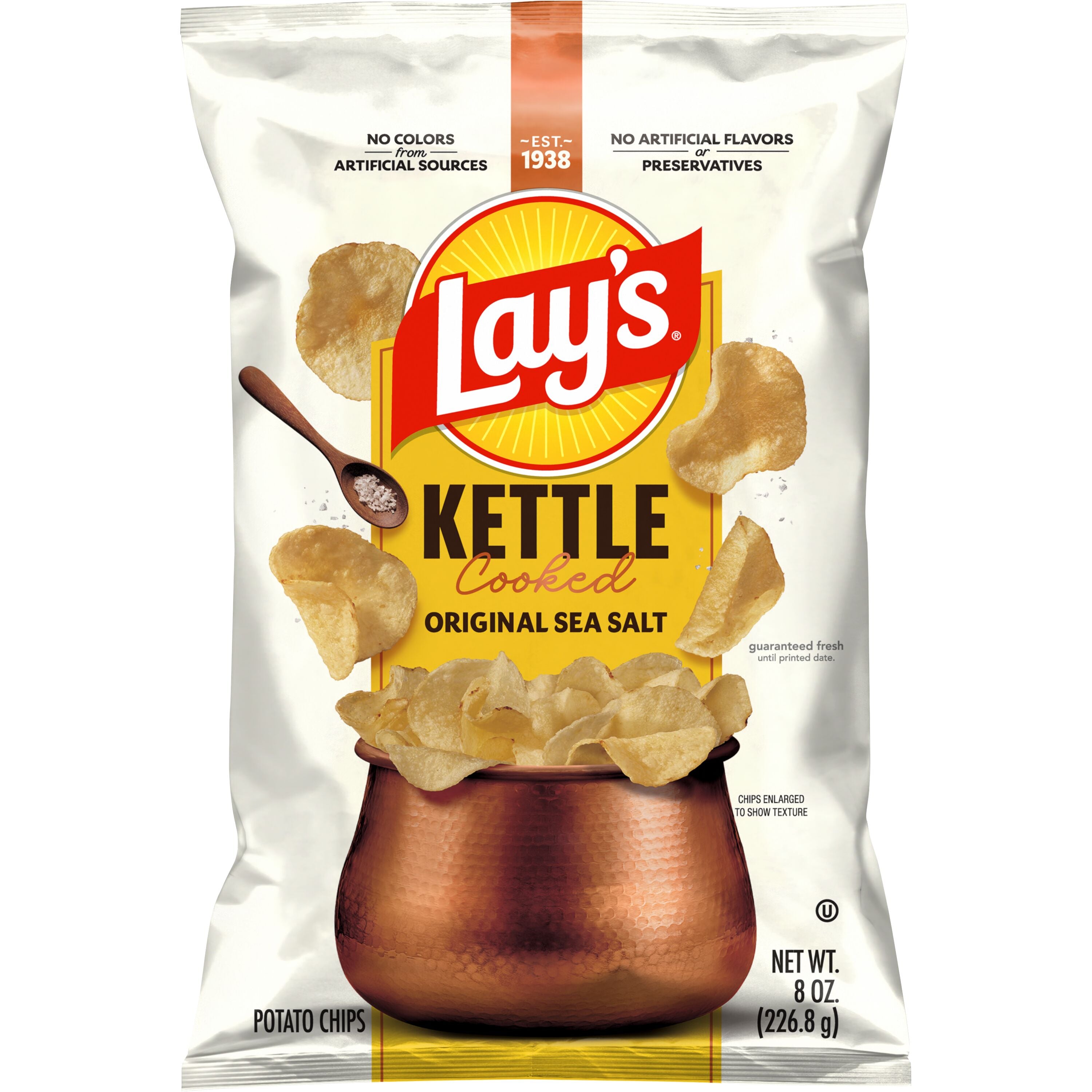 Kettle Cooked Original Potato Crisps by Lay's, Sea Salt