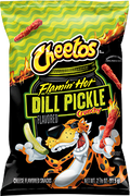 Spicy Dill Pickle Cheetos, Fiery Sour Corn Puffs