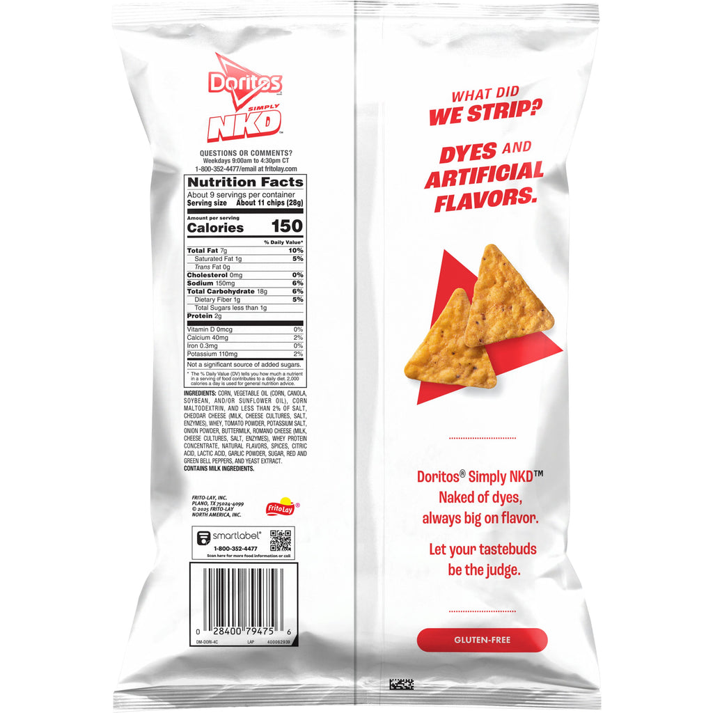 Simply Naked Nacho Cheese Corn Tortilla Doritos