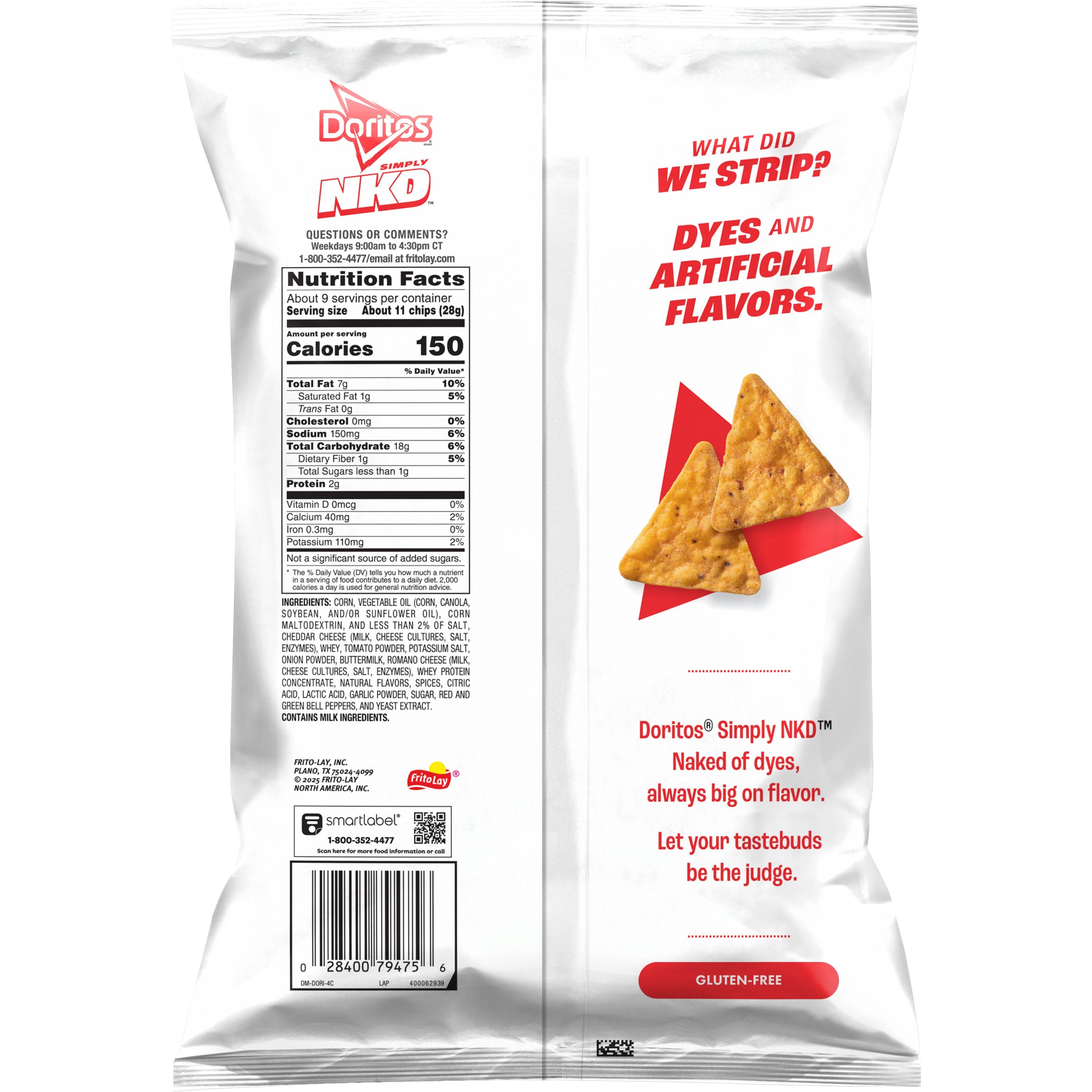 Simply Naked Nacho Cheese Corn Tortilla Doritos