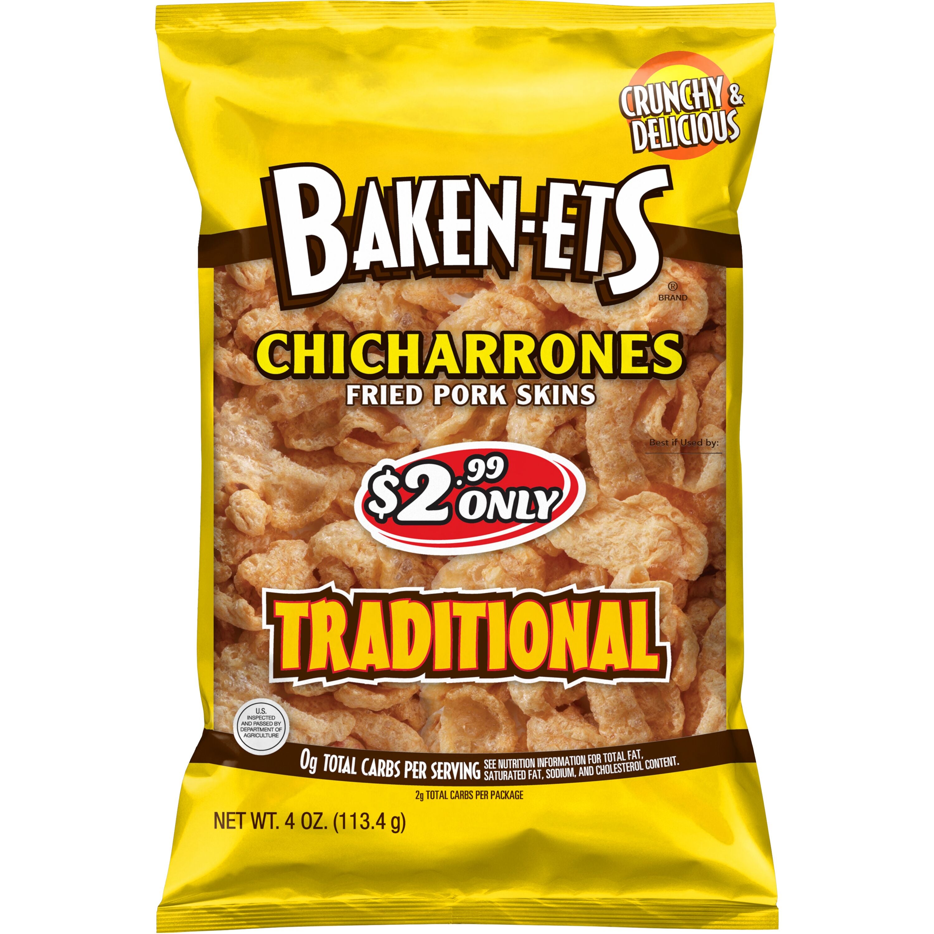 Original Chicharrones by Baken-Ets, Lightly Salted Pork Rinds