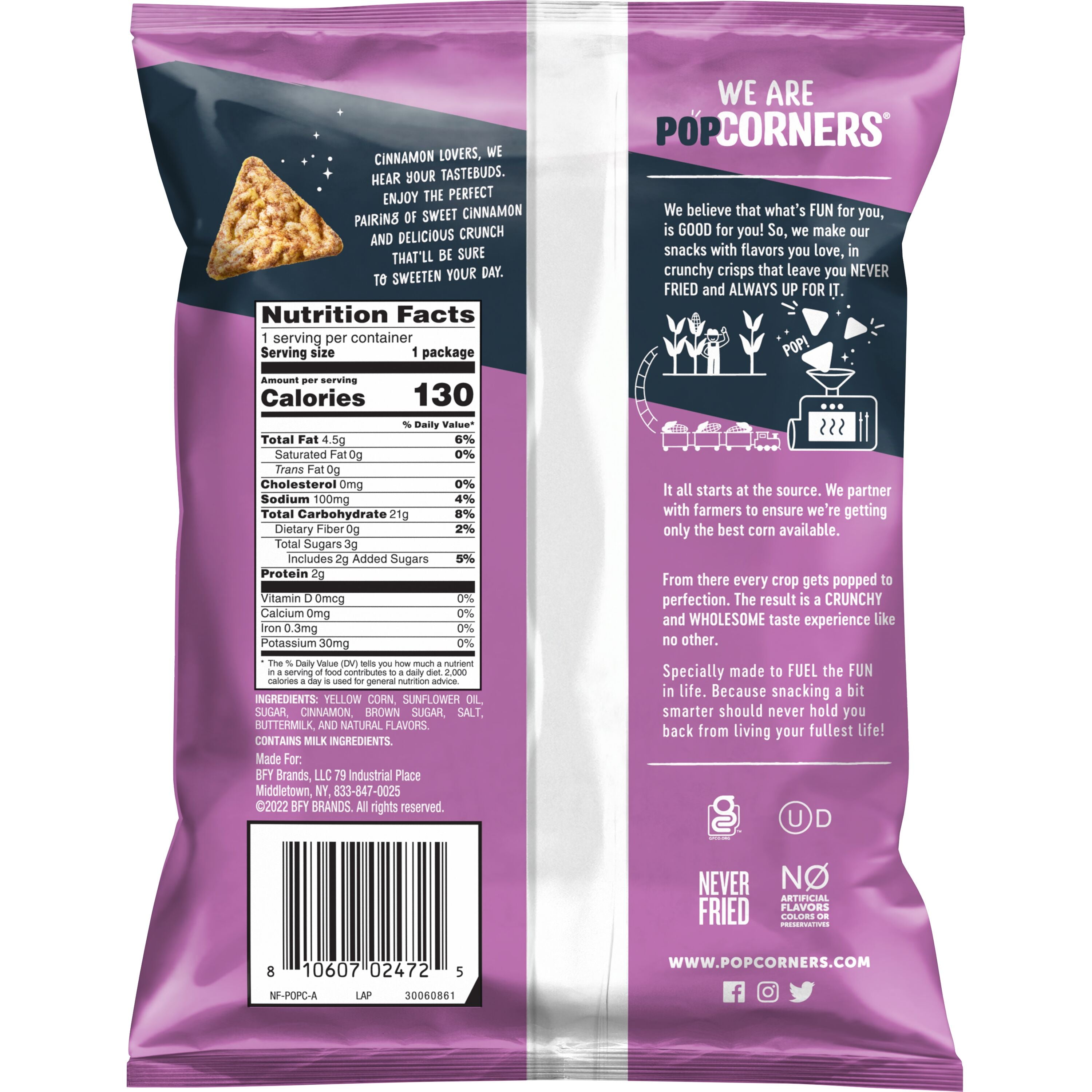 Cinnamon Crunch Popped Corn Triangles by PopCorners