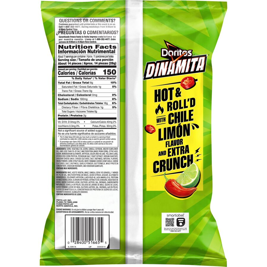 Chile Limon Rolled Tortilla Chips by Doritos Dinamita