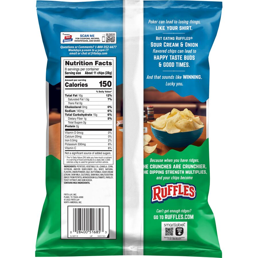 Sour Cream & Onion Ridged Crisps by Ruffles