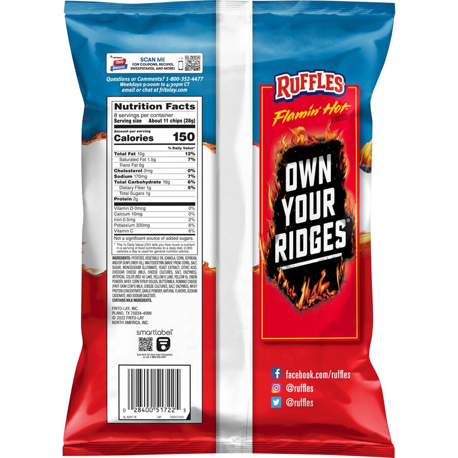 Flamin' Hot Ridged Crisps by Ruffles