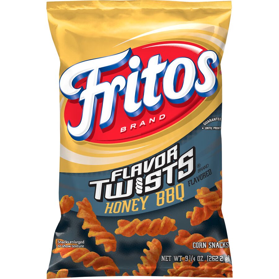 Honey BBQ Corn Twists by Fritos, Ridged Spiral Bites