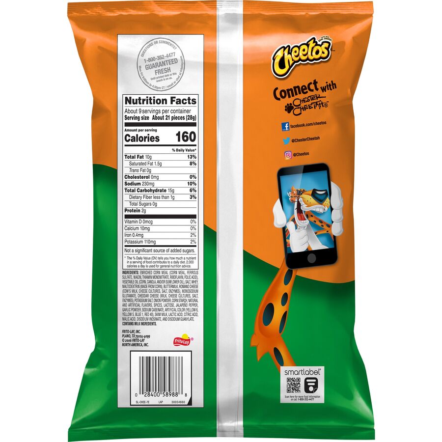 Jalapeno Cheddar Cheetos, Crispy Spicy Corn Puffs