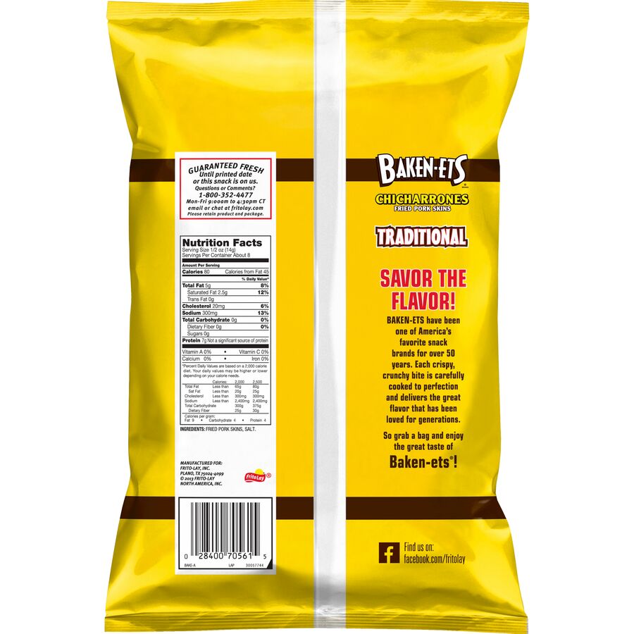 Original Chicharrones by Baken-Ets, Lightly Salted Pork Rinds