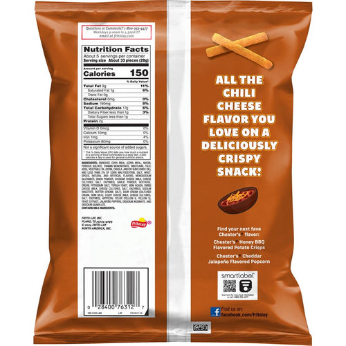 Chili Cheese Fries by Chester's, Seasoned Corn-Potato Crunch Sticks