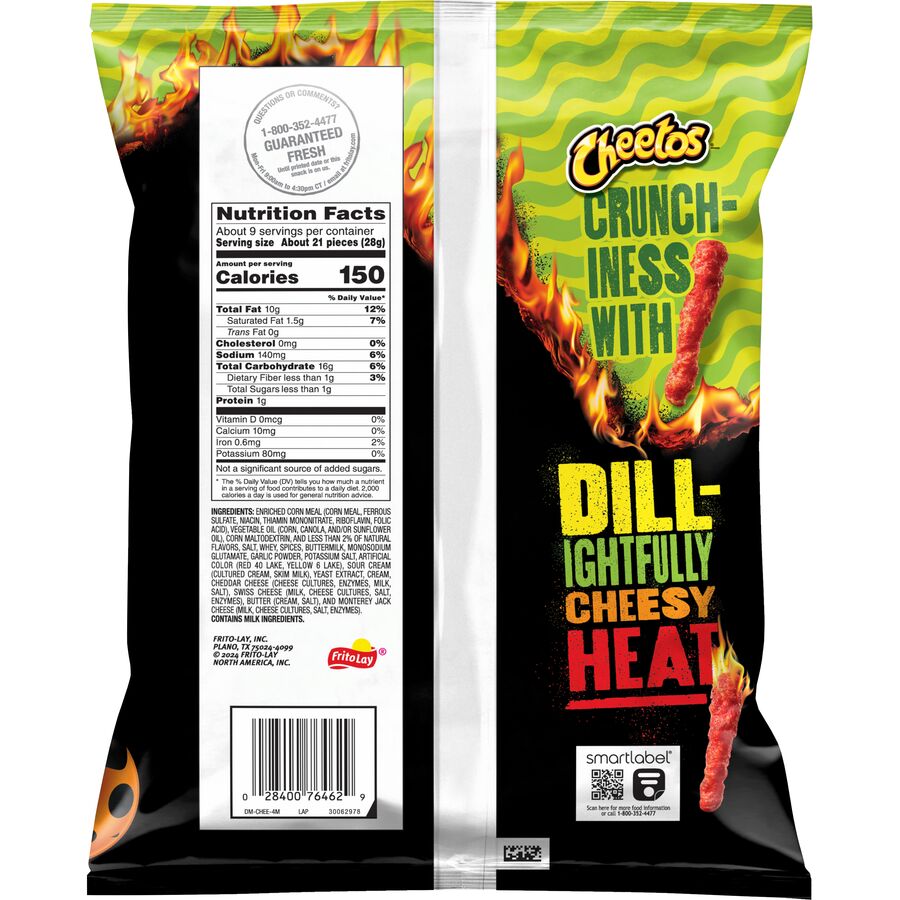 Spicy Dill Pickle Cheetos, Fiery Sour Corn Puffs