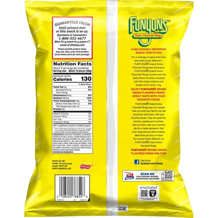 Onion Ring Puffs by Funyuns, Light Crispy Corn Snack