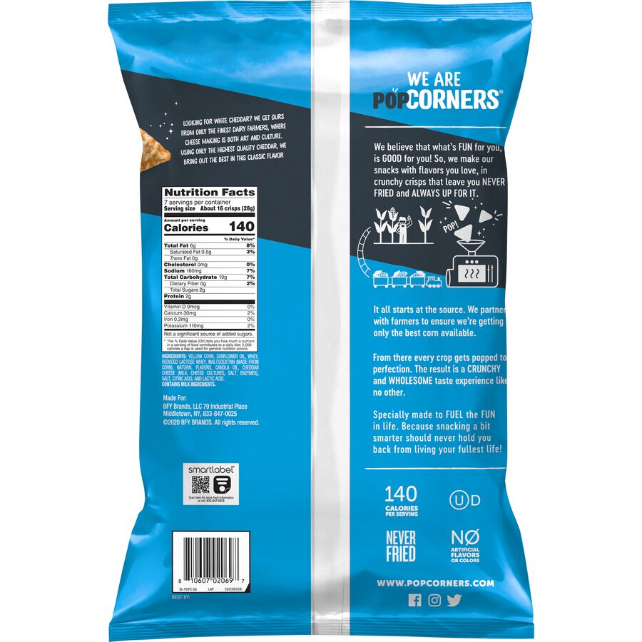 White Cheddar Corn Crisps by PopCorners