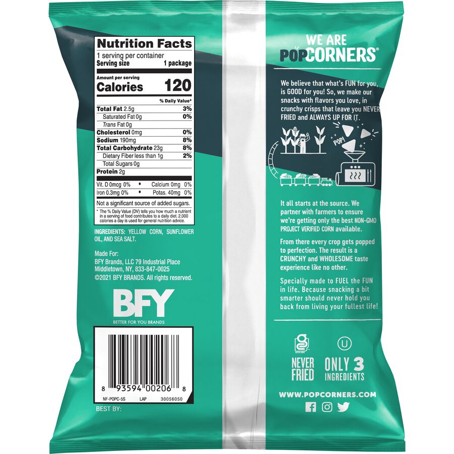 Sea Salt Popped Corn Triangles by PopCorners
